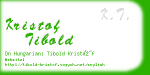 kristof tibold business card